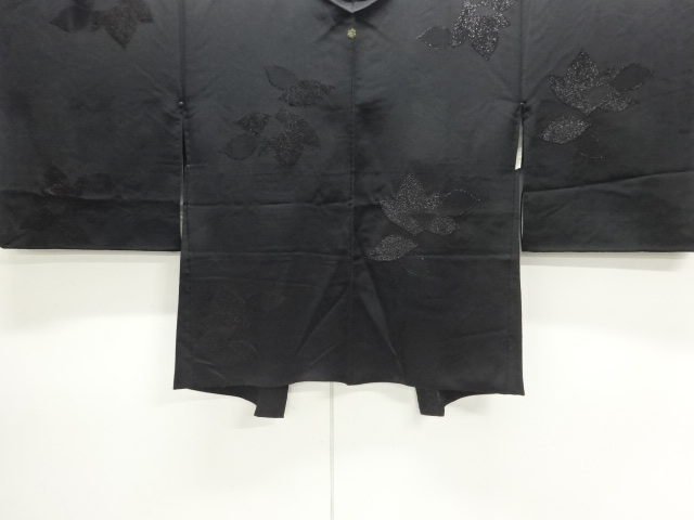 花模様織出し一ツ紋絵羽織